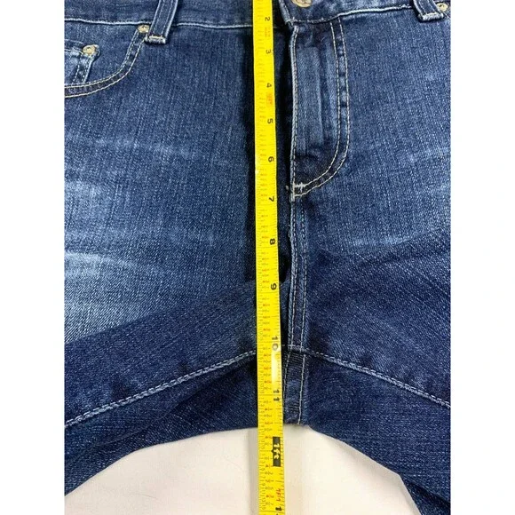 AG Adriano Goldschmied Becke Jean Shorts Women 32R Blue Relaxed Slim Distressed - Picture 5 of 8